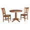International Concepts Round 36 in Rd Top Pedestal Table, 2 San Remo Chairs, Distressed Oak, 36 in W, 36 in L, 29.1 in H K42-36RT-27B-C10-2 - alternate 1